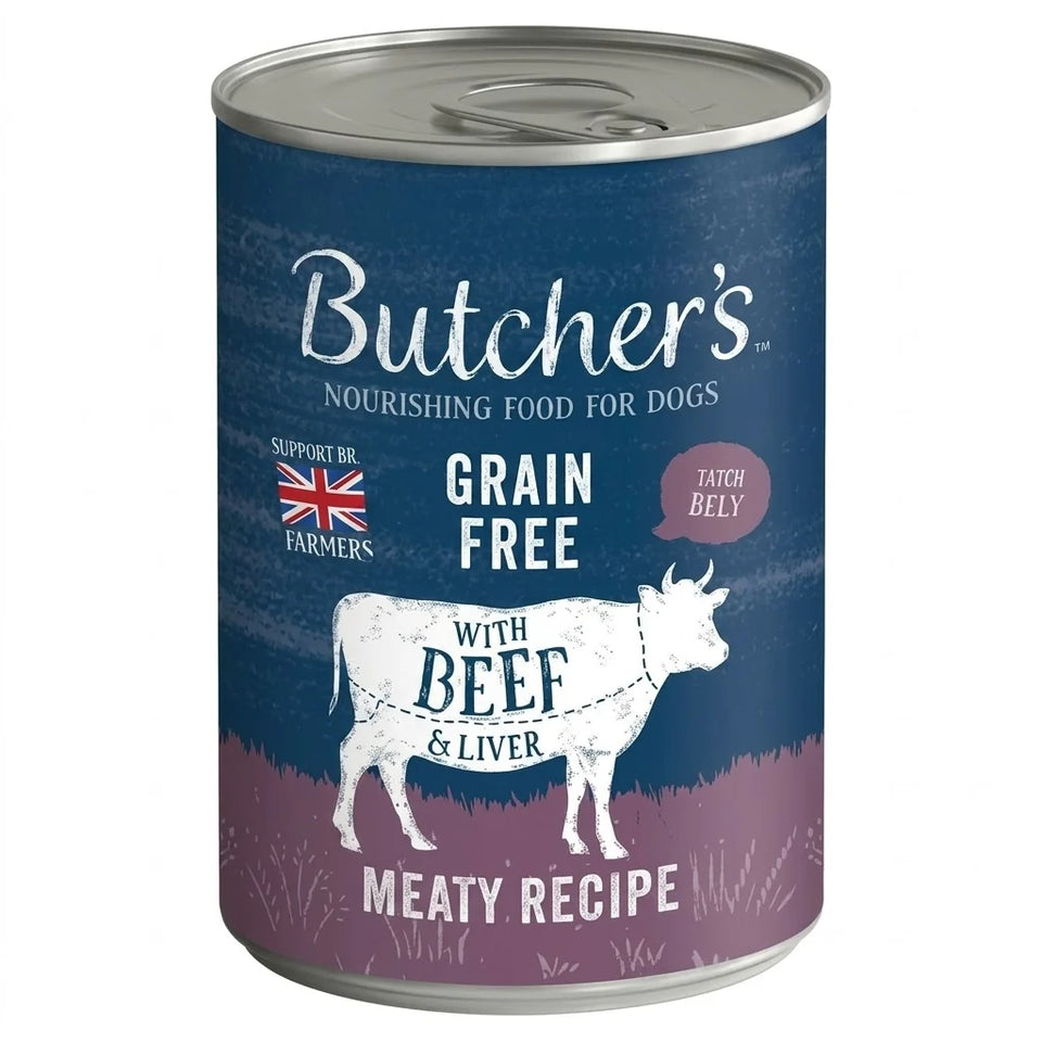 Butcher's Beef & Liver in Jelly Dog Food Tin 400g