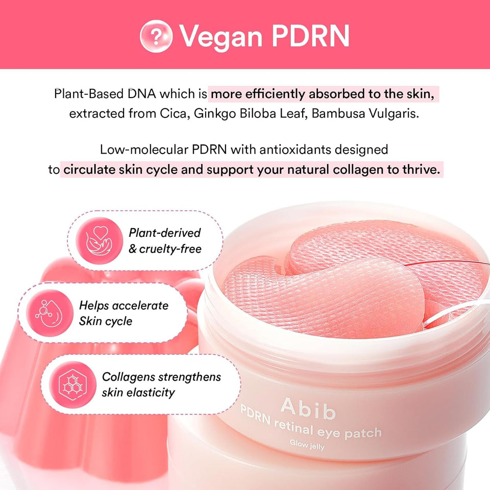 Abib PDRN Retinal Glow Jelly Eye Patches – 60 Patches