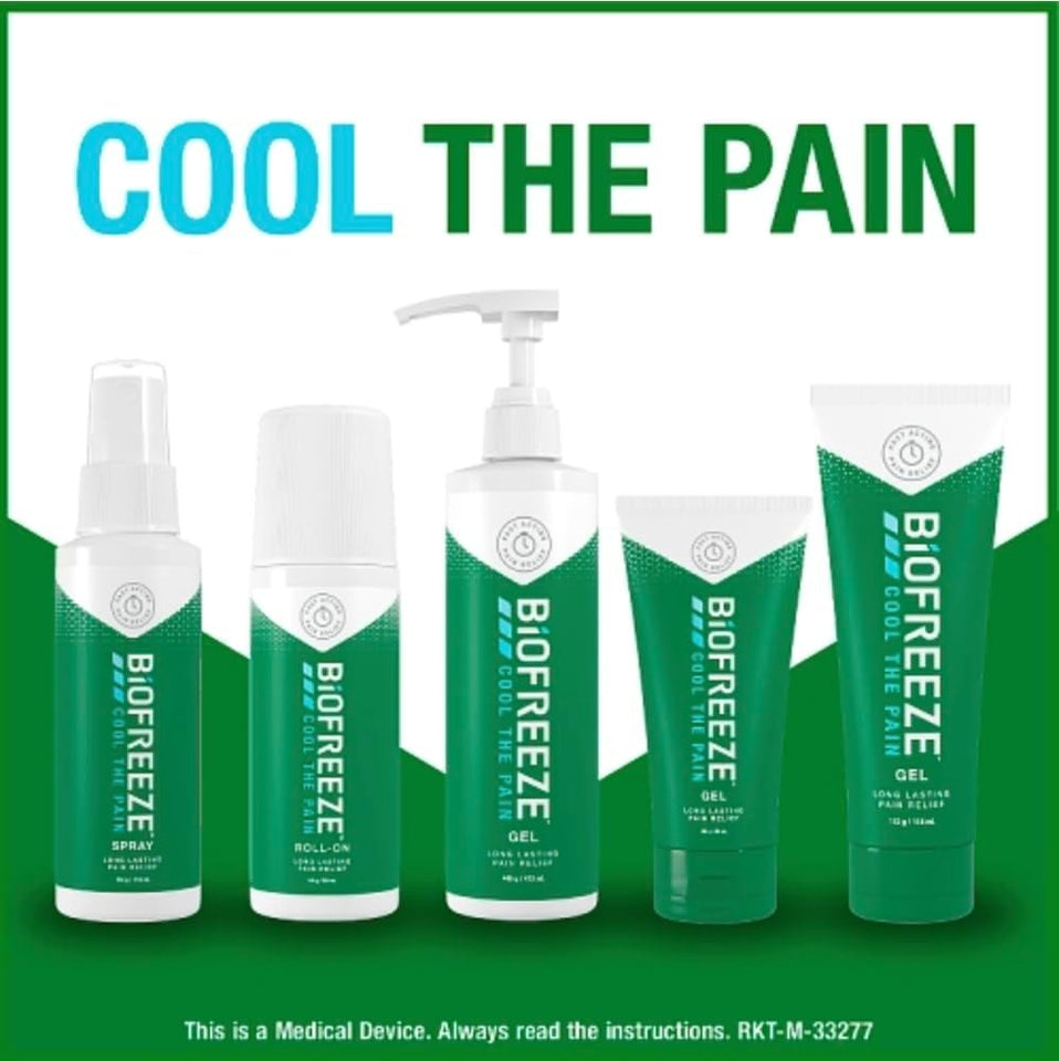 Biofreeze Cooling Gel 118ml (6 Pack) – Fast Pain Relief for Muscles, Joints & Sprains